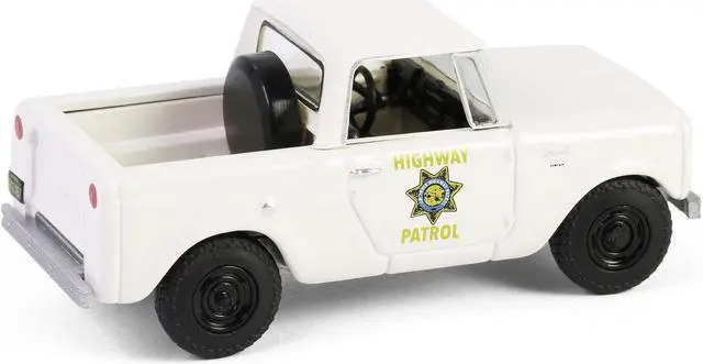 Alt view image 3 of 6 - 1964 Harvester Scout Half Cab Pickup Truck "California Highway Patrol" Beige "Hot Pursuit" 1/64 Diecast Model Car by Greenlight