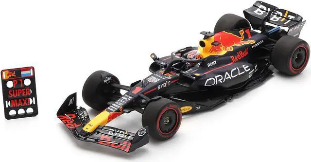Alt view image 2 of 6 - Red Bull Racing RB19 #1 "Oracle" Winner F1 "British GP" (2023) with Pit Board and Display Case 1/18 Model Car by Spark