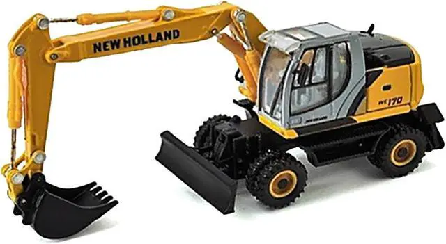 Alt view image 2 of 9 - New Holland WE170 Wheeled Excavator Yellow 1/87 (HO) Diecast Model by Promotex
