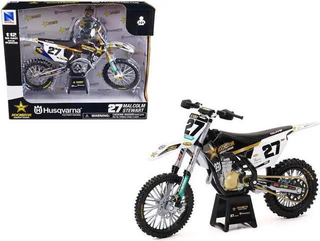 Alt view image 6 of 6 - Husqvarna FC450 Motorcycle #27 Malcolm Stewart "Rockstar Energy Drink" 1/12 Diecast Model by New Ray