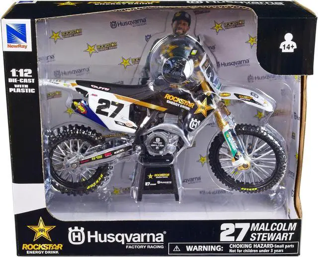Alt view image 5 of 6 - Husqvarna FC450 Motorcycle #27 Malcolm Stewart "Rockstar Energy Drink" 1/12 Diecast Model by New Ray