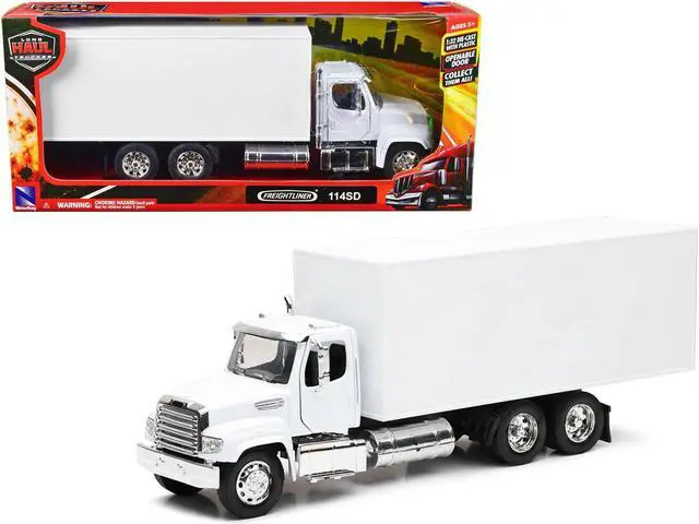 Main image of Freightliner 114SD Box Truck White "Long Haul Trucker" Series 1/32 Diecast Model by New Ray