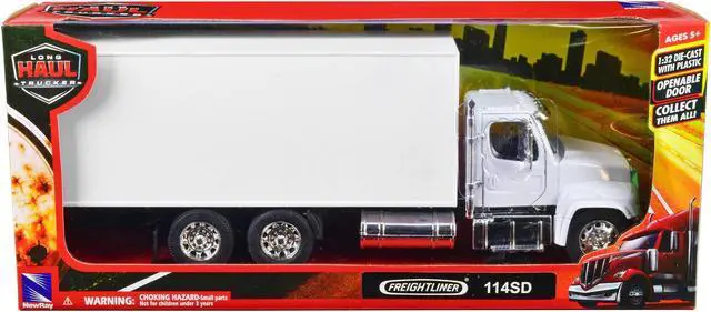 Alt view image 4 of 6 - Freightliner 114SD Box Truck White "Long Haul Trucker" Series 1/32 Diecast Model by New Ray