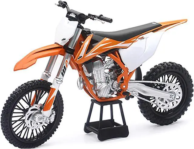 Alt view image 2 of 6 - KTM 450 SX-F Dirt Bike Orange and White 1/10 Diecast Motorcycle Model by New Ray