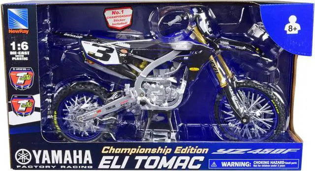 Alt view image 5 of 6 - Yamaha YZ450F Motorcycle #3 Eli Tomac "Championship Edition" Yamaha Factory Racing 1/6 Diecast Model by New Ray