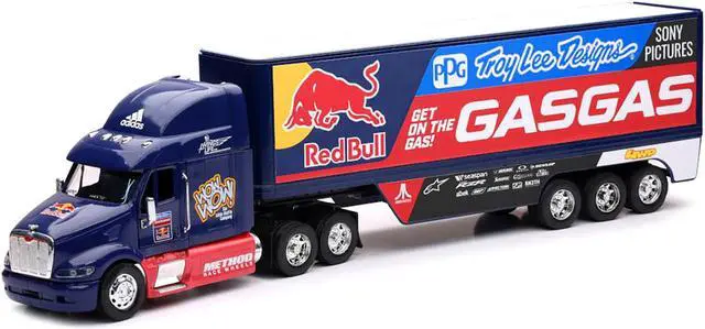 Alt view image 4 of 6 - Peterbilt 387 Truck Dark Blue "Red Bull - Troy Lee Designs - GASGAS" 1/32 Diecast Model by New Ray