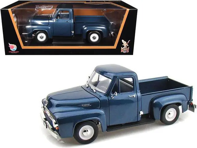 Main image of 1953 Ford F-100 Pickup Dark Blue 1/18 Diecast Model Car by Road Signature