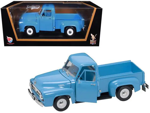 Alt view image 6 of 6 - 1953 Ford F-100 Pickup Truck Light Blue 1/18 Diecast Model Car by Road Signature