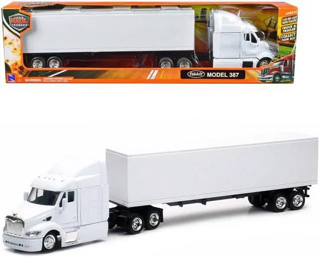 Alt view image 6 of 6 - Peterbilt 387 Truck with Dry Goods Trailer White "Long Haul Trucker" Series 1/43 Diecast Model by New Ray