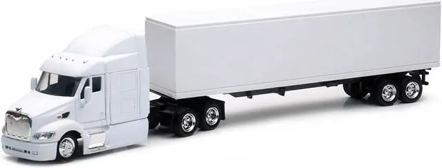 Alt view image 4 of 6 - Peterbilt 387 Truck with Dry Goods Trailer White "Long Haul Trucker" Series 1/43 Diecast Model by New Ray