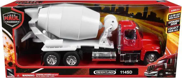 Main image of Freightliner 114SD Cement Mixer Red and White "Long Haul Truckers" Series 1/32 Diecast Model by New Ray