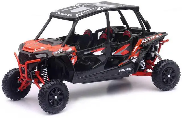 Alt view image 4 of 6 - Polaris RZR XP 4 Turbo EPS Sport UTV Spectra Orange with Graphics and Black Top 1/18 Diecast Model by New Ray