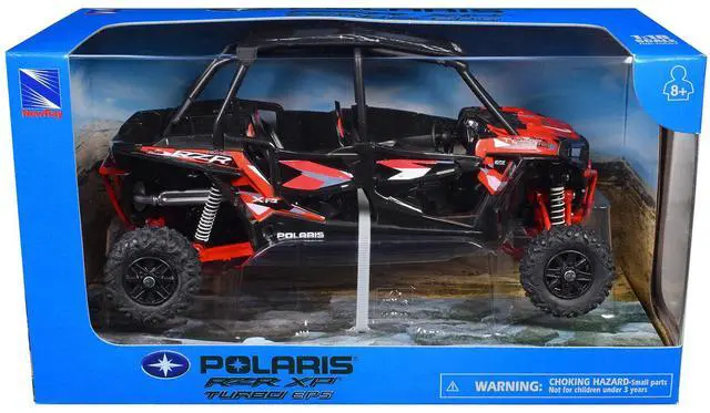 Alt view image 5 of 6 - Polaris RZR XP 4 Turbo EPS Sport UTV Spectra Orange with Graphics and Black Top 1/18 Diecast Model by New Ray