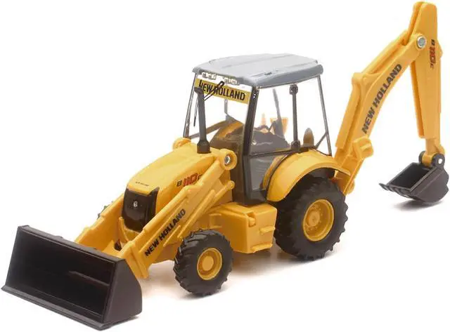 Alt view image 2 of 6 - New Holland B110C Backhoe Loader Yellow Diecast Model by New Ray