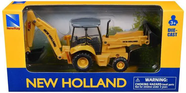 Alt view image 5 of 6 - New Holland B110C Backhoe Loader Yellow Diecast Model by New Ray