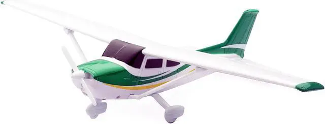 Alt view image 4 of 5 - Model Kit Cessna 172 Skyhawk Aircraft White with Green and Yellow Stripes "Sky Pilot" Series 1/42 Plastic Model Kit by New Ray