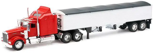 Alt view image 2 of 6 - Kenworth W900 Grain Truck Red and White "Long Haul Truckers" Series 1/32 Die cast Model by New Ray