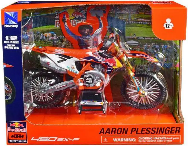 Alt view image 4 of 6 - KTM 450 SX-F Motorcycle #7 Aaron Plessinger "Red Bull KTM Factory Racing" 1/12 Diecast Model by New Ray