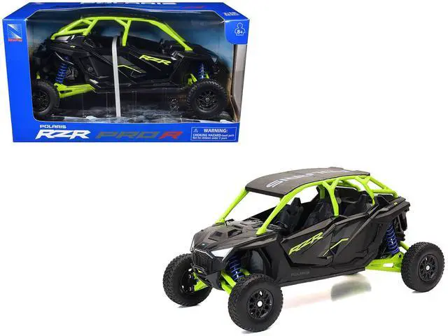 Alt view image 6 of 6 - Polaris RZR Pro R UTV Black and Lime Green 1/18 Diecast Model by New Ray