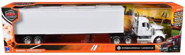 Alt view image 5 of 6 - International LoneStar Truck with Dry Goods Trailer White "Long Haul Truckers" Series 1/43 Diecast Model by New Ray