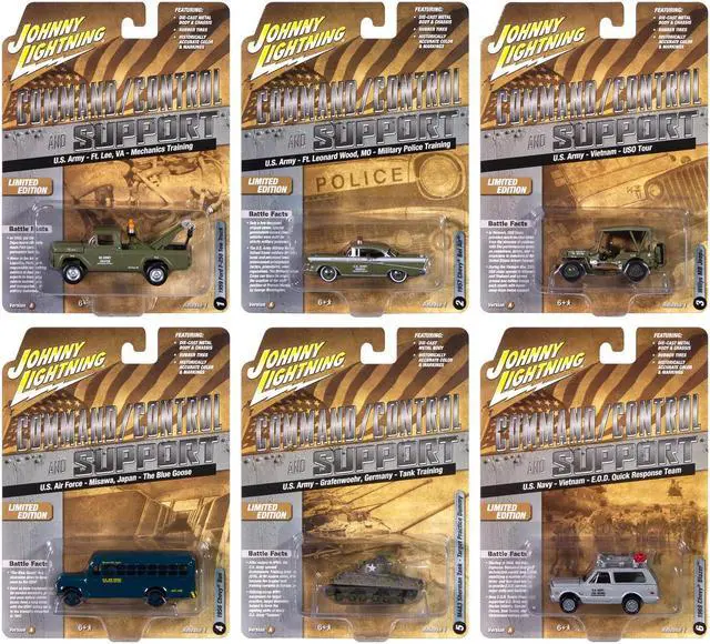 Main image of "Military" Set A of 6 pieces 2024 Release 2 Limited Edition 1/64 Die cast Models by Johnny Lightning
