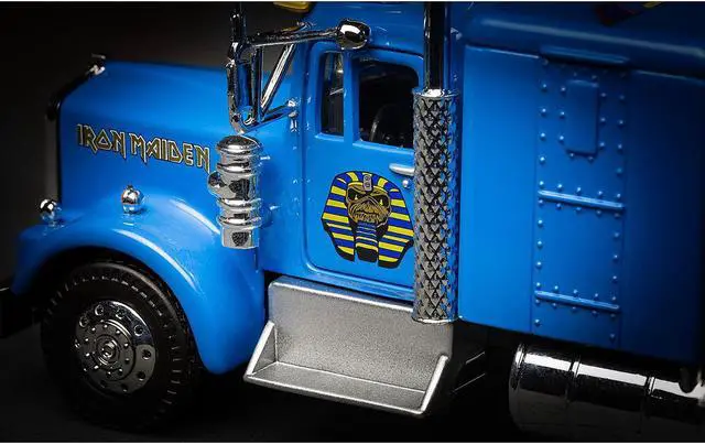 Alt view image 4 of 6 - Iron Maiden "Powerslave" Transport Truck Blue "World Slavery Tour 1984-85" 1/50 Diecast Model by Corgi