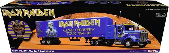 Alt view image 6 of 6 - Iron Maiden "Powerslave" Transport Truck Blue "World Slavery Tour 1984-85" 1/50 Diecast Model by Corgi