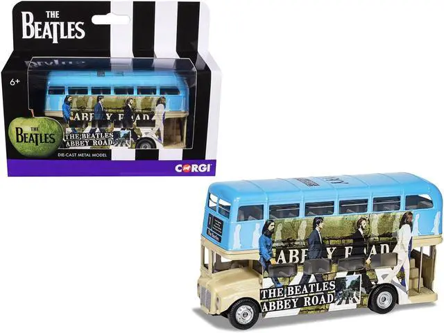 Main image of The Beatles London Double Decker Bus "Abbey Road" Blue and Beige Diecast Model Car by Corgi