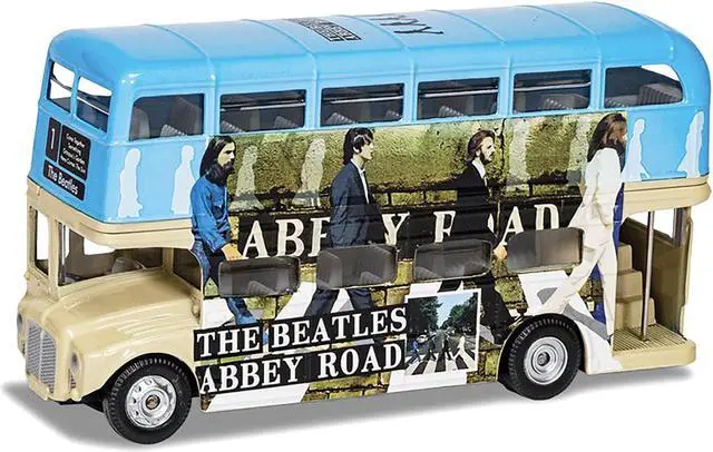 Alt view image 4 of 6 - The Beatles London Double Decker Bus "Abbey Road" Blue and Beige Diecast Model Car by Corgi