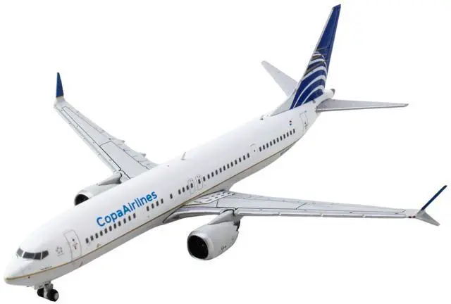 Alt view image 4 of 6 - Boeing 737 MAX 9 Commercial Aircraft "Copa Airlines" (HP-9907CMP) White with Blue 1/400 Diecast Model Airplane by GeminiJets