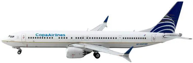 Alt view image 5 of 6 - Boeing 737 MAX 9 Commercial Aircraft "Copa Airlines" (HP-9907CMP) White with Blue 1/400 Diecast Model Airplane by GeminiJets