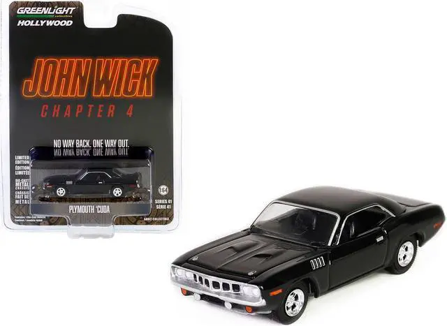 Main image of Plymouth Barracuda Black "John Wick: Chapter 4" (2023) Movie "Hollywood Series" Release 41 1/64 Diecast Model Car by Greenlight