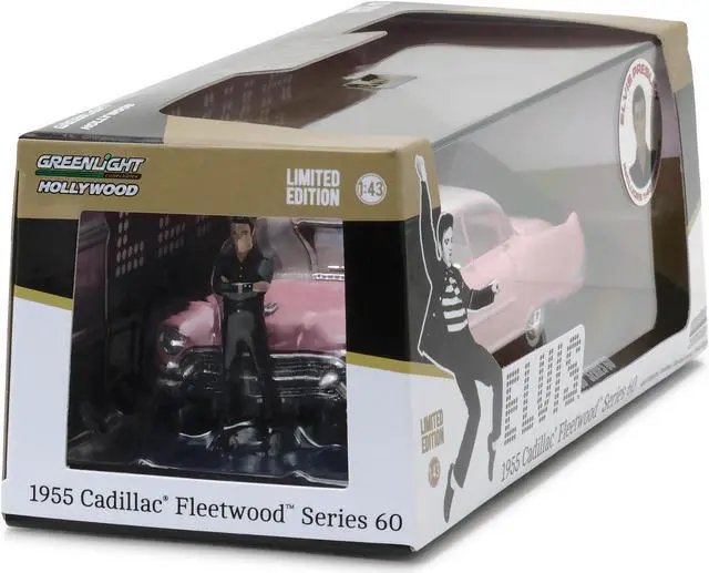Alt view image 5 of 6 - Elvis Presley's 1955 Pink Cadillac Fleetwood Series 60 with Elvis Presley Figurine 1/43 Diecast Model Car by Greenlight