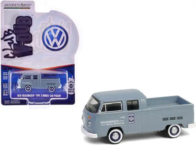 Main image of 1978 Volkswagen Type 2 Double Cab Pickup Truck "Volkswagen Service" Gray "Club Vee-Dub" Series 1/64 Diecast Model by Greenlight