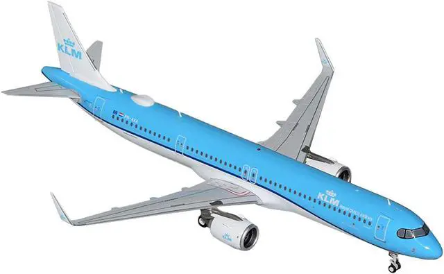 Alt view image 2 of 6 - Airbus A321neo Commercial Aircraft "KLM Royal Dutch Airlines" Blue and White "Gemini 200" 1/200 Diecast Model by GeminiJets