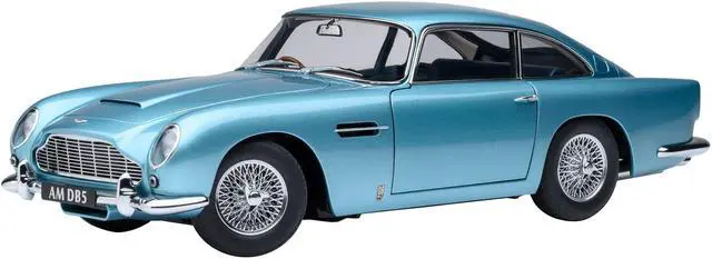 Main image of Aston Martin DB5 RHD (Right Hand Drive) Caribbean Pearl Blue Metallic 1/18 Model Car by Autoart