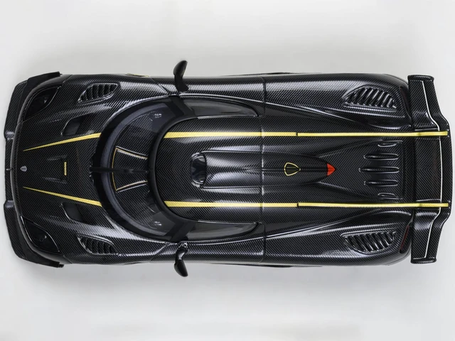 Alt view image 6 of 6 - Koenigsegg One:1 Carbon Fiber with Gold Stripes 1/64 Diecast Model Car by Autoart