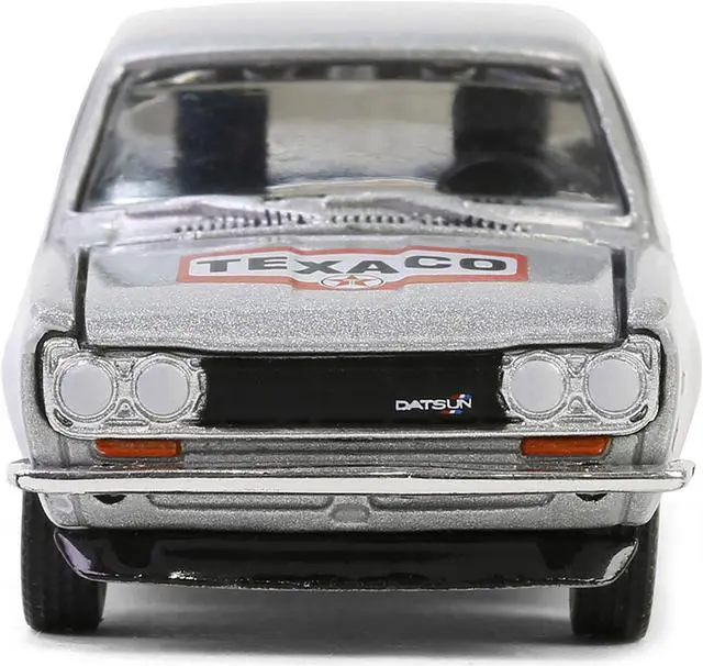 Alt view image 5 of 6 - 1970 Nissan Datsun 510 #28 Silver Metallic and White with Red "Texaco Special Edition" 1/64 Die Cast Model Car by Greenlight