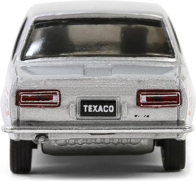 Alt view image 6 of 6 - 1970 Nissan Datsun 510 #28 Silver Metallic and White with Red "Texaco Special Edition" 1/64 Die Cast Model Car by Greenlight