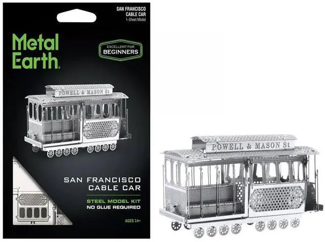 Alt view image 6 of 6 - Model Kit San Francisco Cable Car "Powel & Mason St" (Easy Difficulty) Steel Model by Metal Earth