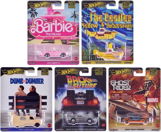 Main image of "Pop Culture 2025" 5 piece Set H "Premium Series" Diecast Model Cars by Hot Wheels