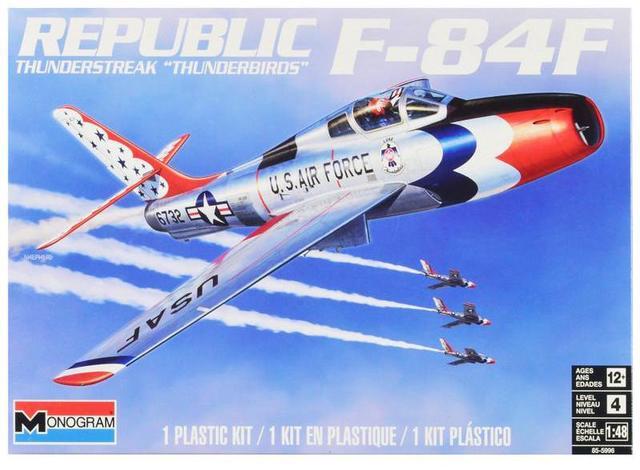Alt view image 6 of 6 - Level 4 Model Kit Republic F-84F Thunderstreak Aircraft "US Air Force Thunderbirds" "Monogram" Series 1/48 Scale Model by Revell