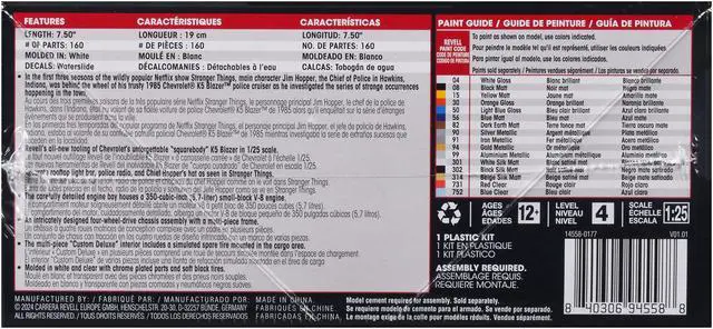 Alt view image 3 of 6 - Jim Hopper's 1985 Chevrolet K5 Blazer "Stranger Things" (2016-Current) TV Series (Level 4) 1/25 Plastic Model Kit by Revell