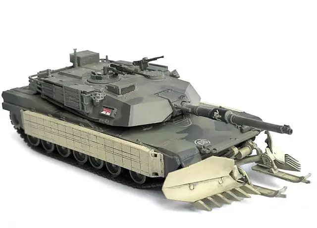 Alt view image 3 of 6 - United States M1A1 AIM Tank with Mine Plow #68 "US Army" Olive Drab "NEO Dragon Armor" 1/72 Plastic Model by Dragon Models