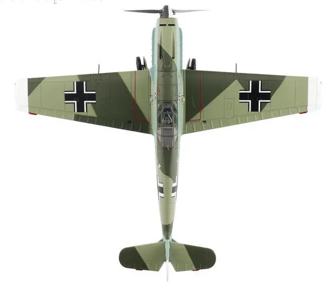 Alt view image 4 of 6 - Messerschmitt BF 109E-4 Fighter Aircraft "Franz von Werra" (1940) German Luftwaffe 1/48 Diecast Model by Hobby Master
