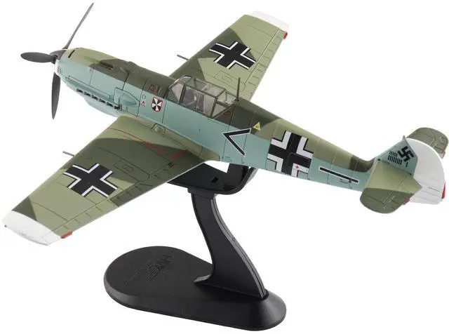 Alt view image 6 of 6 - Messerschmitt BF 109E-4 Fighter Aircraft "Franz von Werra" (1940) German Luftwaffe 1/48 Diecast Model by Hobby Master