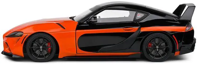 Alt view image 3 of 6 - 2024 Toyota GR Supra "StreetFighter" Orange and Black 1/18 Diecast Model Car by Solido