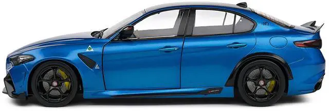 Alt view image 3 of 6 - 2022 Alfa Romeo Giulia GTA Anodized Blue Metallic with Carbon Top 1/18 Diecast Model Car by Solido
