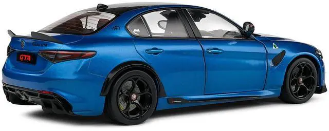Alt view image 5 of 6 - 2022 Alfa Romeo Giulia GTA Anodized Blue Metallic with Carbon Top 1/18 Diecast Model Car by Solido