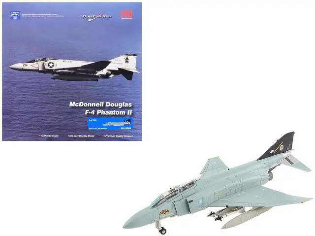 Main image of McDonnell Douglas F-4J(UK) Phantom II Fighter-Bomber Aircraft "England" British Royal Air Force 1/72 Diecast Model Hobby Master